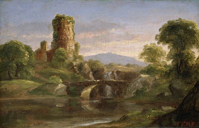 Schloss und Fluss von Thomas Cole